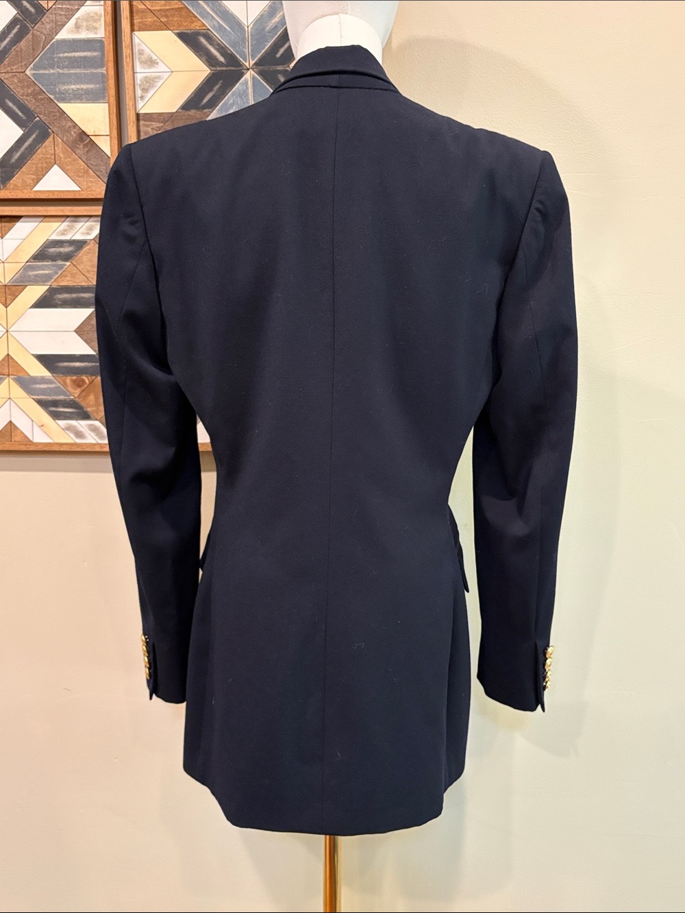 Vintage RALPH Ralph Lauren Navy Double-Breasted Blazer with Gold Buttons size 6 - Picture 3 of 15